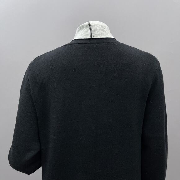 Maxsport Two Tone Open Front Duster Cardigan Sweater Black Women's Size Medium - Picture 5 of 10